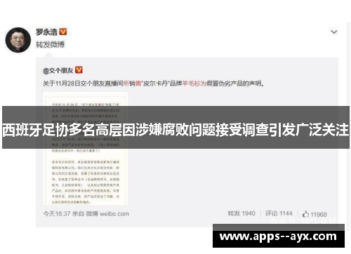 西班牙足协多名高层因涉嫌腐败问题接受调查引发广泛关注